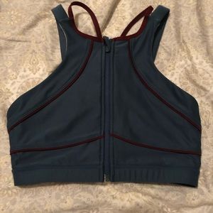 Zip up sports bra